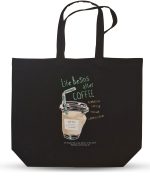 ساک دسته دار جین 40 در 35 cm، طرح قهوه شروع زندگی